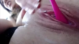 Chatty queen Violet shows close up of her pierced cunt