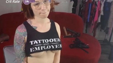Tattooed redhead baddie Marilyn draining your wallet and balls